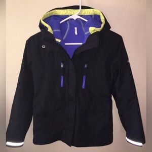 Girls Columbia 10 12 black lightweight puffer lined 3-in-1 winter coat jacket